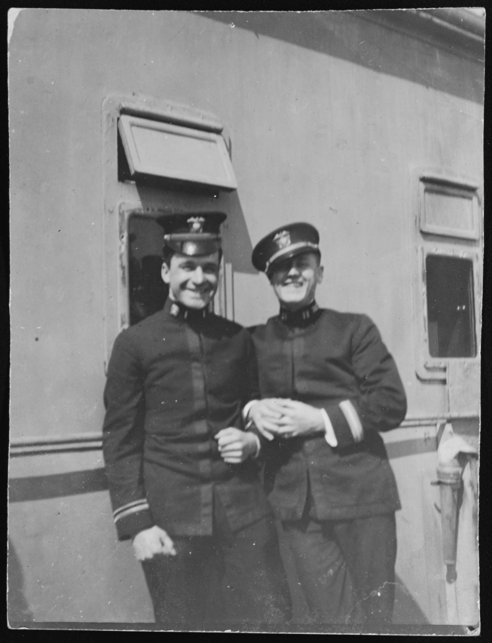 Photo #: NH 103363  Assistant Paymaster (Lieutenant) Andrew Mowat, USN (right)