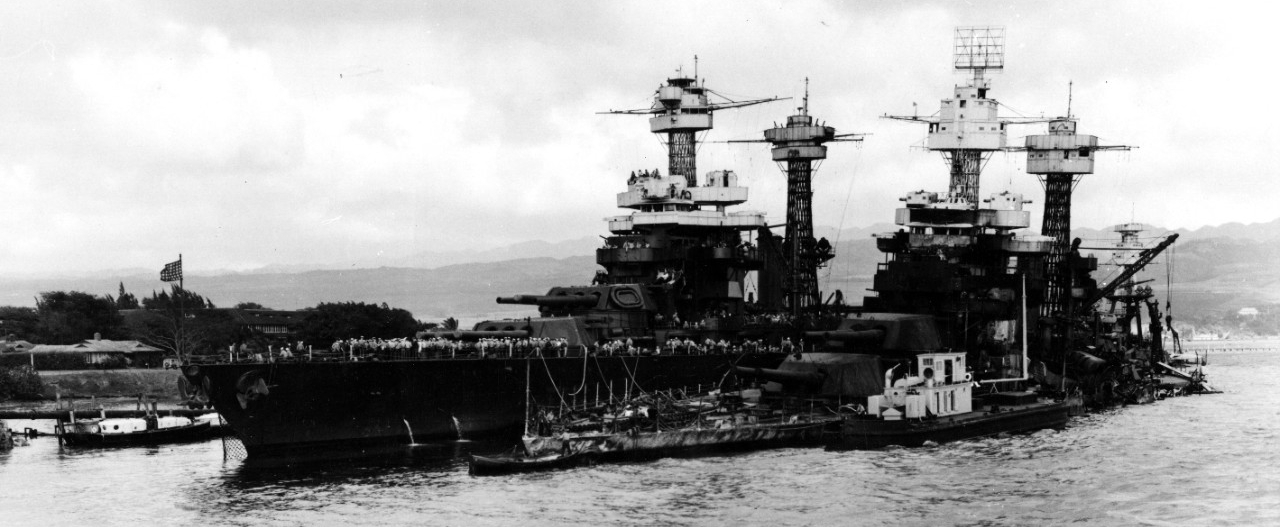 USS West Virginia and USS Tennessee Damaged in the Japanese