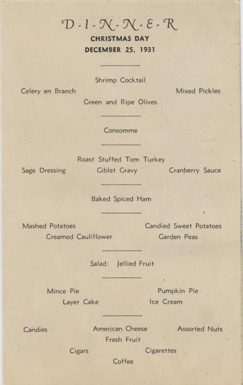 USS Ramsay - 1931 Christmas Dinner